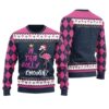 Funny Jolly Flamingo Ugly Christmas Sweater Navy