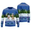 Funny Reindeer Snowman Ugly Christmas Sweater Royal