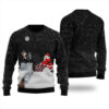 Funny Santa And The Thief Ugly Christmas Sweater Black