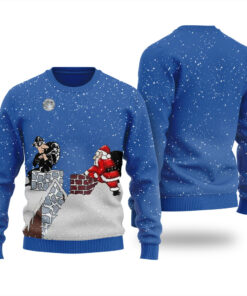 Funny Santa And The Thief Ugly Christmas Sweater Royal