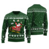 Funny Santa Cats For Everybody Ugly Christmas Sweater Forest Green
