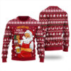 Funny Santa Christmas Sweater Cardinal Red