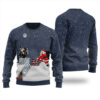 Funny Santa Claus And The Thief Ugly Christmas Sweater Navy