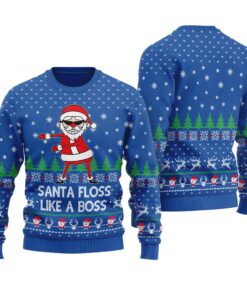 Funny Santa Claus Ugly Christmas Sweater Royal