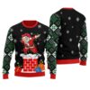 Funny Santa Dabbing Ugly Christmas Sweater Black