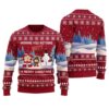 Funny Santa Elf Snowman Ugly Christmas Sweater Cardinal Red