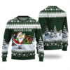 Funny Santa Hole In One Ugly Christmas Sweater Forest Green