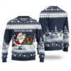 Funny Santa Hole In One Ugly Christmas Sweater Navy