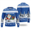 Funny Santa Hole In One Ugly Christmas Sweater Royal