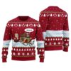 Funny Santa Reindeer Ugly Sweater Cardinal Red