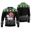 Funny Santa Riding Cow Ugly Christmas Sweater Black