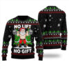 Funny Santa Squatting Christmas Sweater Black