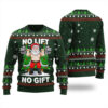 Funny Santa Squatting Ugly Sweater Forest Green