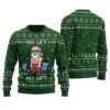 Funny Santa Swoleman Ugly Sweater Forest Green