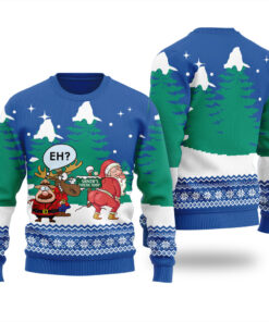 Funny Santa Twerking Ugly Christmas Sweater Royal