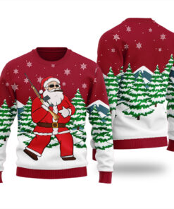 Funny Santa Ugly Christmas Sweater Cardinal Red