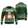 Funny Santa Ugly Christmas Sweater Forest Green
