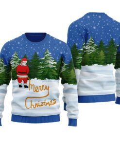 Funny Santa Ugly Christmas Sweater Royal