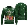 Funny Santa With Friends Ugly Christmas Sweater Forest Green