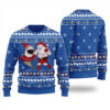 Funny Santa With Shark Ugly Christmas Sweater Royal