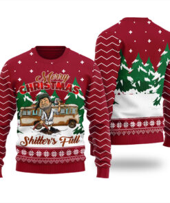 Funny Shitters Full Christmas Sweater Cardinal Red