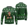 Get Lit Ugly Christmas Sweater Forest Green
