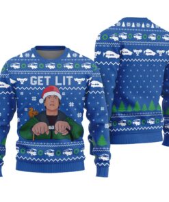 Get Lit Ugly Christmas Sweater Royal