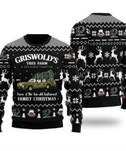 Griswolds Family Christmas Vacation Ugly Christmas Sweater Black