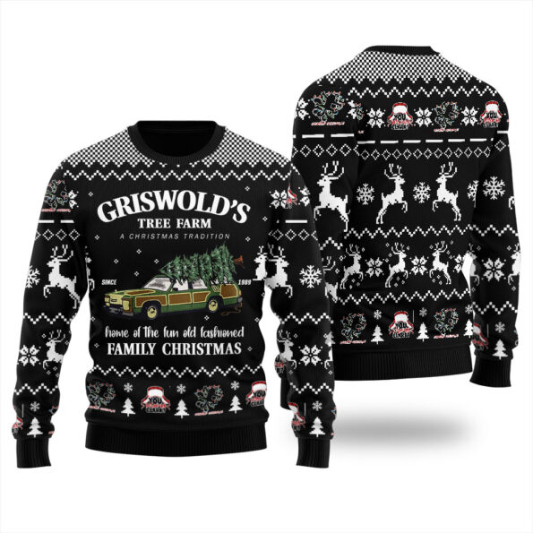 Griswolds Family Christmas Vacation Ugly Christmas Sweater Black