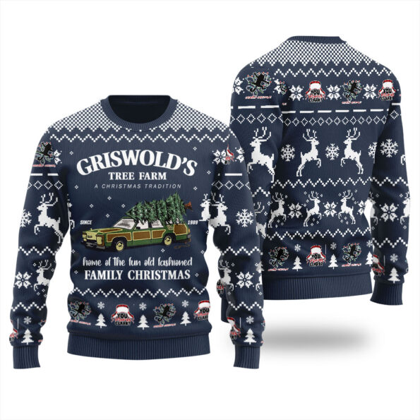 Griswolds Family Christmas Vacation Ugly Christmas Sweater Navy