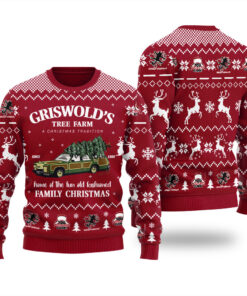Griswolds Family Christmas Vacation Ugly Sweater Cardinal Red