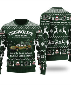 Griswolds Family Christmas Vacation Ugly Sweater Forest Green