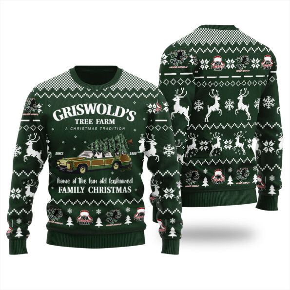 Griswolds Family Christmas Vacation Ugly Sweater Forest Green