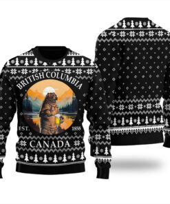 Grizzly Bear British Columbia Canada Sweater Black
