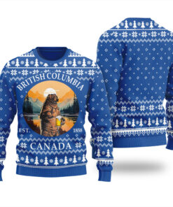 Grizzly Bear British Columbia Canada Sweater Royal