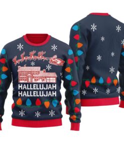 Hallelujah Christmas Vacation Ugly Christmas Sweater Navy