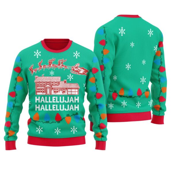 Hallelujah Griswold House Ugly Sweater Kelly Green
