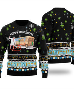 Hanukkah Shitters Full Ugly Christmas Sweater Black