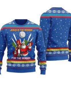 Happy Birthday Jesus Ugly Christmas Sweater Royal