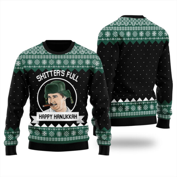 Happy Hanukkah National Lampoon Christmas Sweater Black