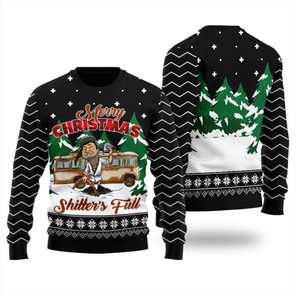 Hilarious Cousin Eddie Shitters Full Ugly Sweater Black
