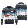 Hilarious Reindeer Santa Ugly Christmas Sweater Navy