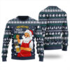 Ho Ho Ho Santa Ugly Christmas Sweater Navy