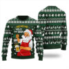 Ho Ho Ho Santa Ugly Sweater Forest Green
