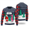 Holy Crap Funny Santa Ugly Christmas Sweatshirt Navy