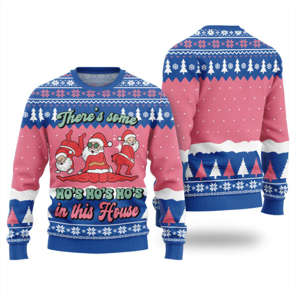 Hos Hos Hos Santa In This House Christmas Sweater Royal