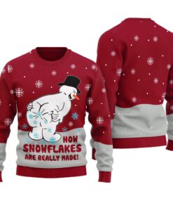 How Snowflakes Are Really Made Ugly Sweater Cardinal Red