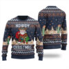 Howdy Cowboy Santa Claus Christmas Sweater Navy