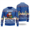 Howdy Cowboy Santa Claus Christmas Sweater Royal
