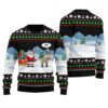 Humorous Santa Reindeer Ugly Christmas Sweater Black